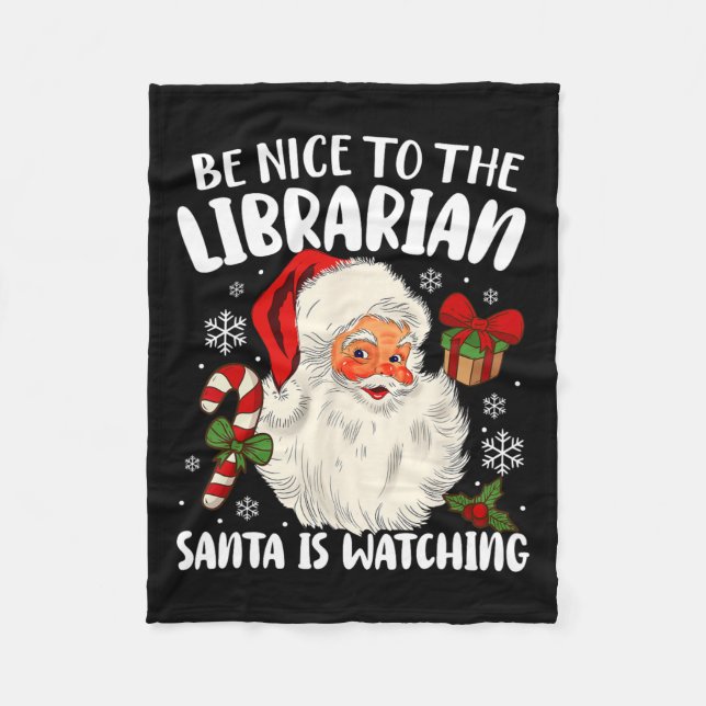 Couverture Polaire Soyez Gentil Avec Le Bibliothécaire Père Noël Rega (Devant)
