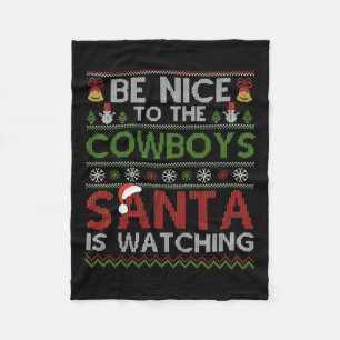 Couverture Polaire Soyez Gentil Avec Les Cowboys Père Noël Regarde No