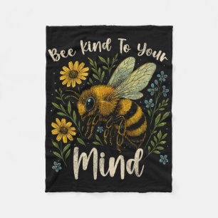 Couverture Polaire Soyez gentil avec votre esprit Mignonne abeille Se