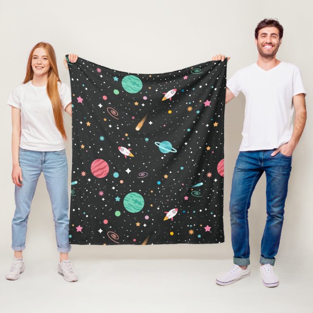 Couverture Polaire Space Rocket Ships et Stars (En situation)