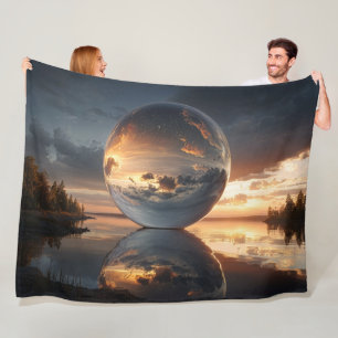 Couverture Polaire Sphère Réfléchissante Surréaliste Avec Nuages de C