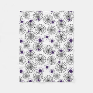 Couverture Polaire Spiderweb & araignées violettes Halloween Motif bl