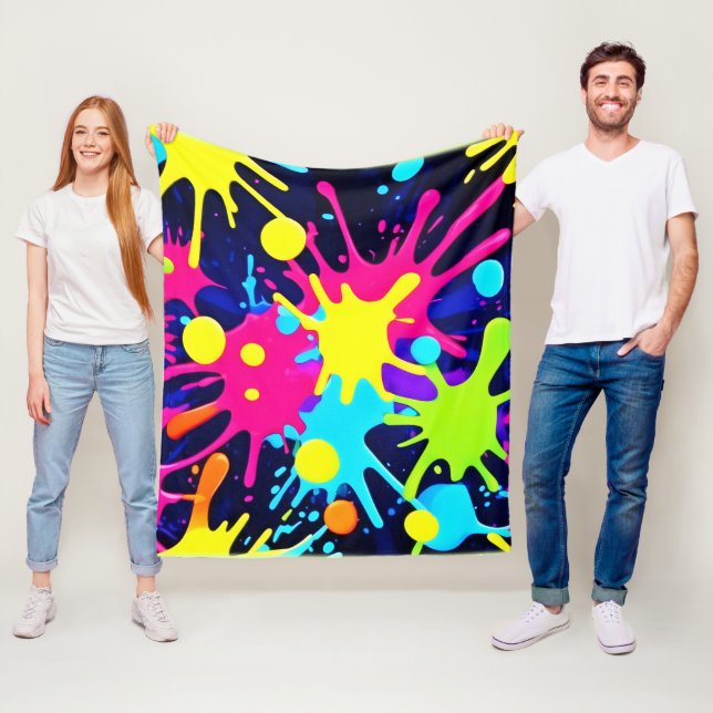 Couverture Polaire Splash couleur vive (En situation)