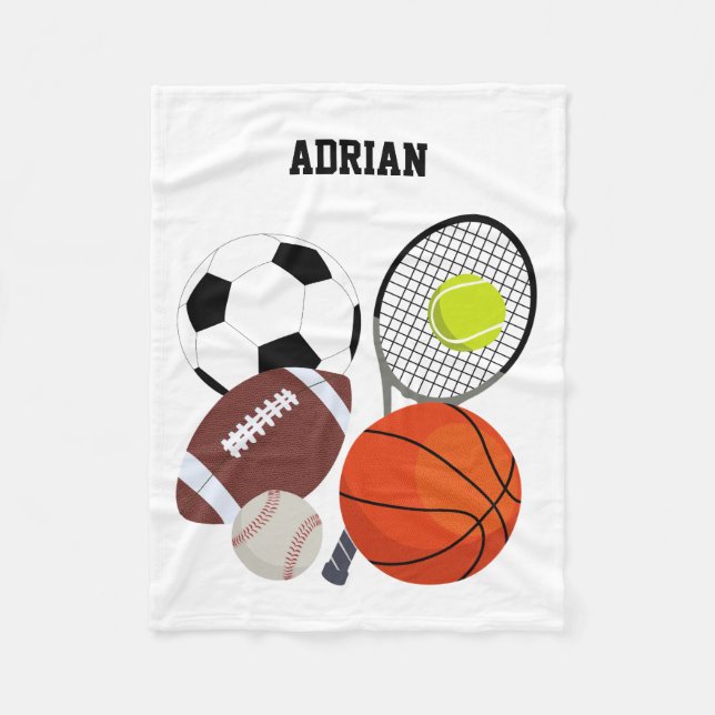 Couverture Polaire Sports Athlétisme Balls Nom personnalisé (Devant)