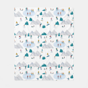 Couverture Polaire Sports d'hiver Vacances Motif