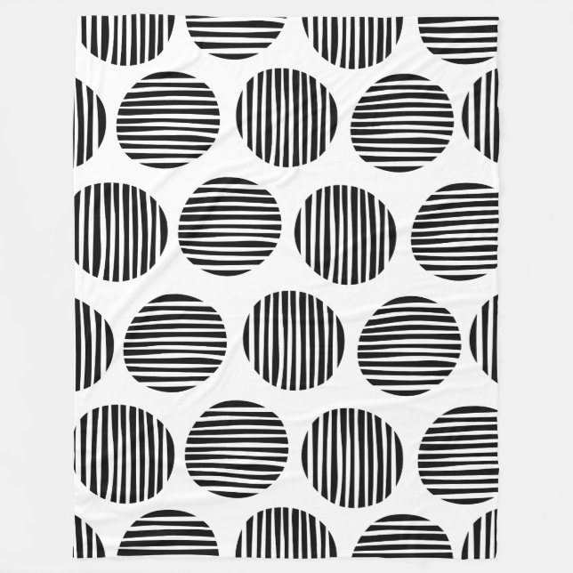 Couverture Polaire Spots Lined 190917 - Noir sur Blanc (Devant)
