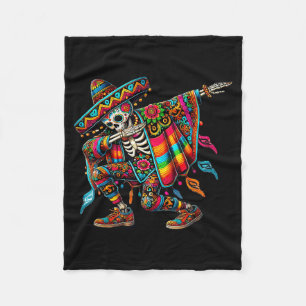 Couverture Polaire Squelette Dabbing Cinco De Mayo Fête Chapeaux Po