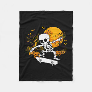 Couverture Polaire Squelette de skateboard Halloween skateboard Skate