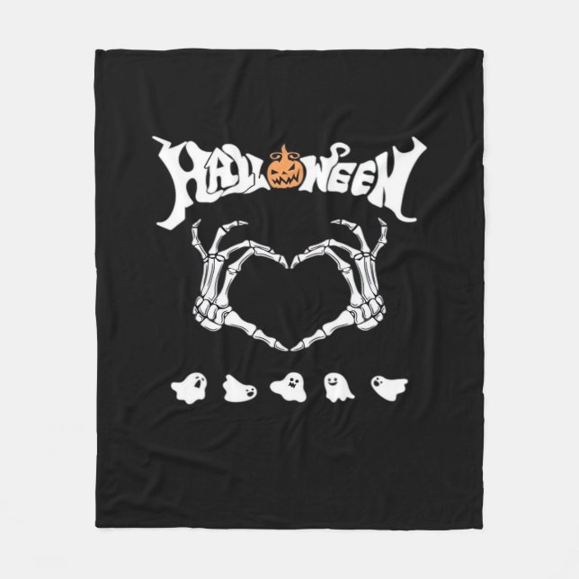 Couverture Polaire Squelette main avec, Halloween Design (Devant)