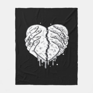 Couverture Polaire Squelette Mains Coeur - Coeur gothique Classique