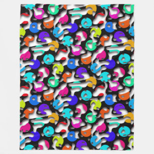 Couverture Polaire Squiggly Loops sans coutures motif 09 + votre back