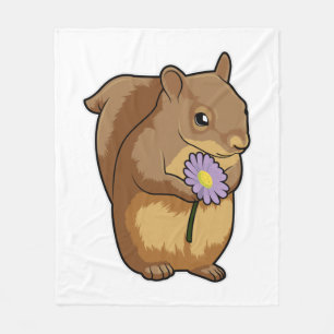 Couverture Polaire Squirrel with purple Flower
