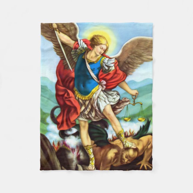 Couverture Polaire St Michael l'Archange Catholique polaire Blanche (Devant)