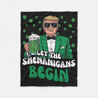 Couverture Polaire St Patricks Day Trump Let Shenanigans Begin Funny 