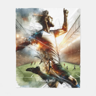 Couverture Polaire Stade du joueur de football mignon Imaginaire