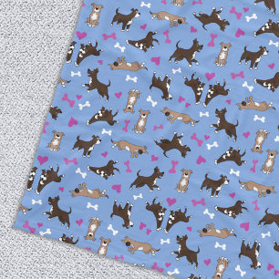 Couverture Polaire Staffy Lab adorable Chien Os Blancs Cœurs Roses Bl