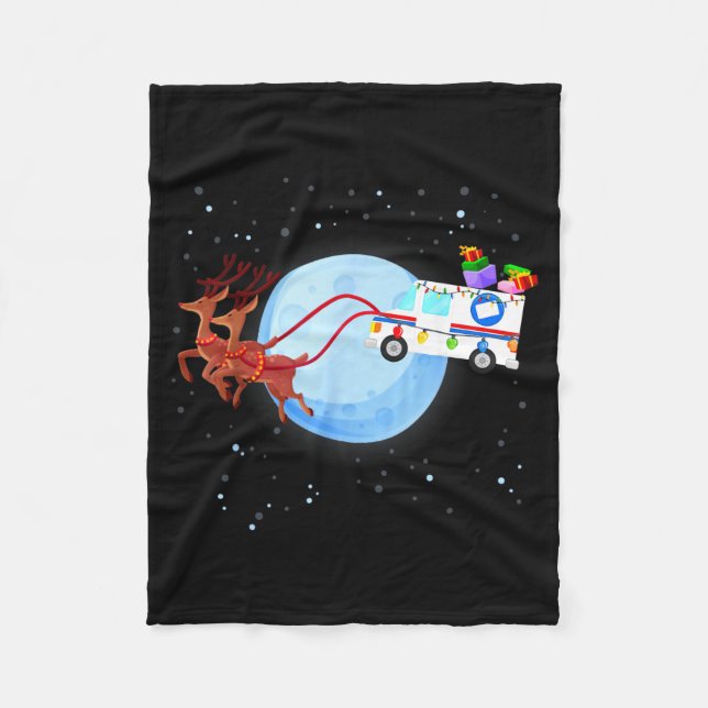 Couverture Polaire Stal Worker Christmas Mail Truck Funny Mailman Gif (Devant)