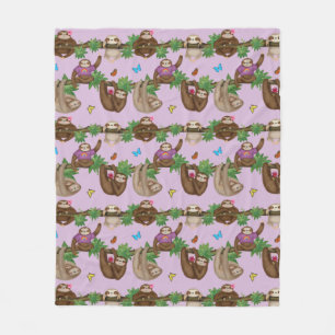 Couverture Polaire Stanley Sloth & amis douillette molleton violet