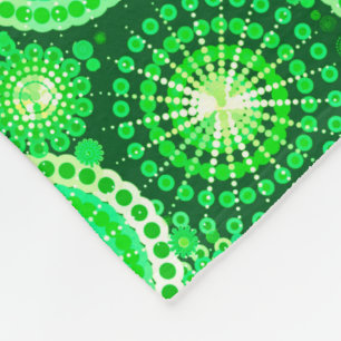 Couverture Polaire Starburds et pingwheel, vert pin foncé