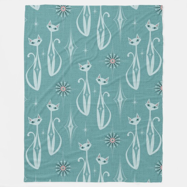 Couverture Polaire Starburgh Diamond Cats on Blue (Devant)