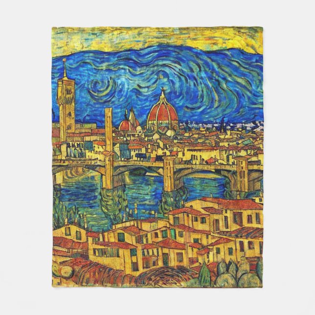 Couverture Polaire Starry Starry Night Florence Italie (Devant)