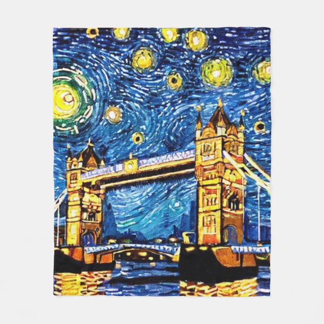 Couverture Polaire Starry Starry Night Londres Angleterre (Devant)