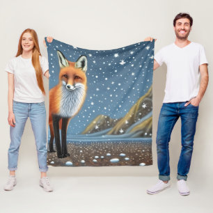 Couverture Polaire Starry Starry Night Storybook Fox