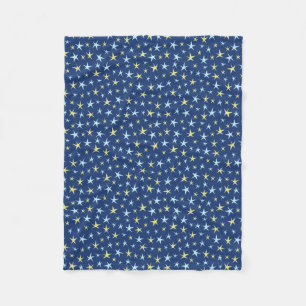 Couverture Polaire Stars Space Motif Retro 1960 Geometry Blue