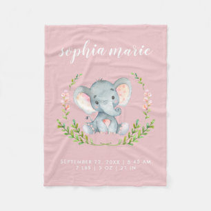 Couverture Polaire Statistiques de naissance de bébé fille éléphant r