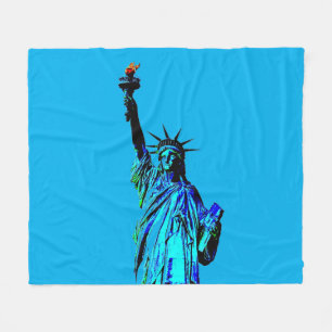 Couverture Polaire Statue bleue de Lady Liberty