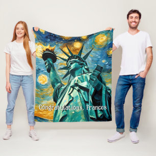 Couverture Polaire Statue de la liberté impressionnisme