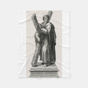 Couverture Polaire Statue de Saint André Apôtre avec croix