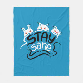 Couverture Polaire Stay Sane Funny Madness Typographie