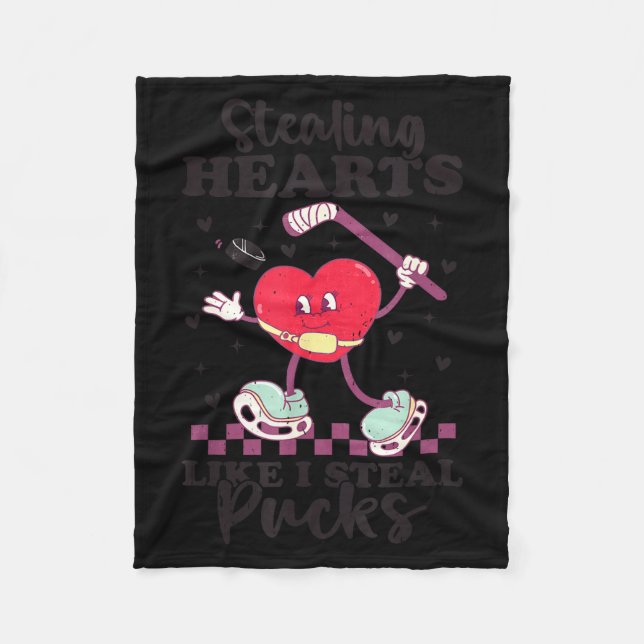 Couverture Polaire Stealing Hearts Like I Steal Pucks Funny Valentine (Devant)