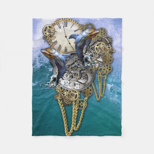 Couverture Polaire Steampunk-Art Temps-Paix Sculpture (Devant)