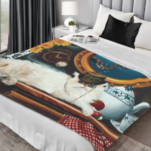 Couverture Polaire Steampunk Thé de chat sous-marin