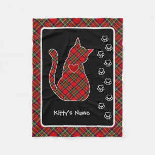 Couverture Polaire Stewart Tartan Kitty Personnalisé
