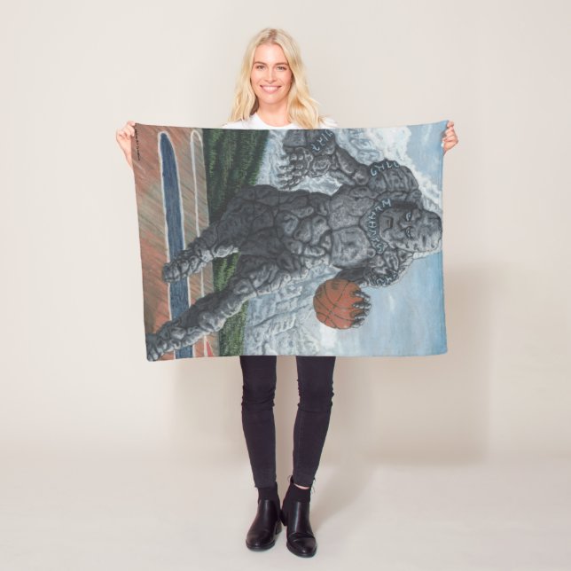 Couverture Polaire Stone Golem Jouer Basketball Imaginaire Art Blanke (En situation)