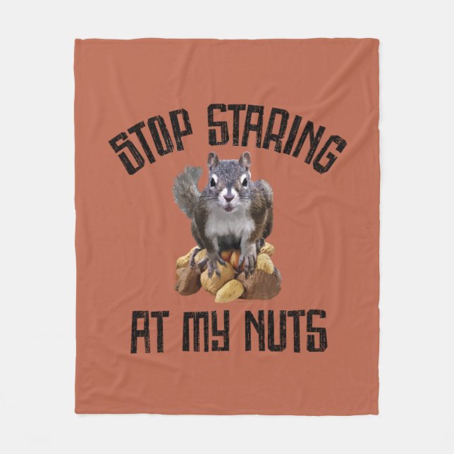 Couverture Polaire Stop Staring at my Nuts - drôle Amateur d'écureuil (Devant)