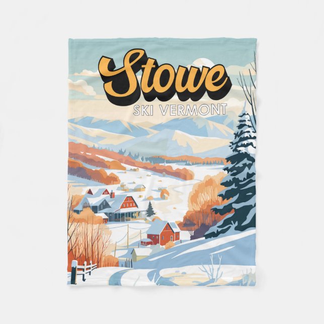 Couverture Polaire Stowe Vermont Vintage hiver (Devant)