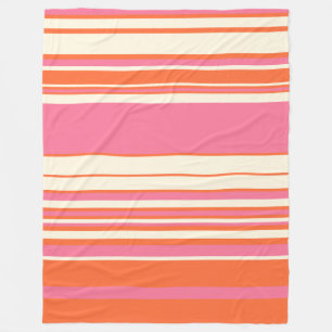 Couverture Polaire Stripes complexes - rose, orange et crème