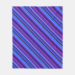 Couverture Polaire stripes en bleu et purple