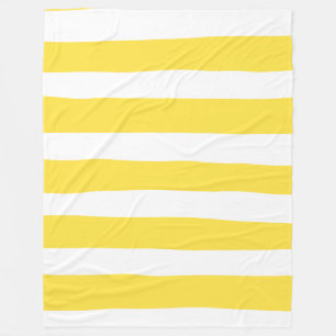 Couverture Polaire Stripes inégales - Citron jaune et blanc