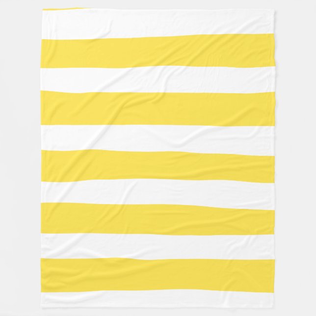 Couverture Polaire Stripes inégales - Citron jaune et blanc (Devant)