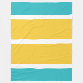 Couverture Polaire Stripes simples - Turquoise et jaune