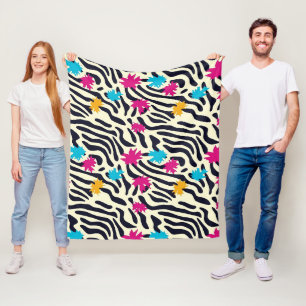 Couverture Polaire Stripes zébrées Abstraites avec pellicule de peint
