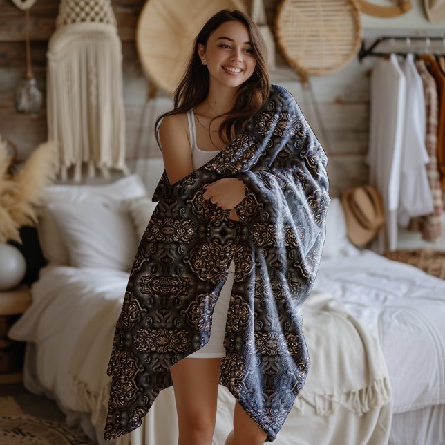 Couverture Polaire Style Broa Viking Faux Motif en cuir (Créateur téléchargé)