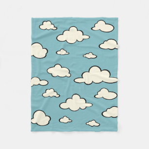 COUVERTURE POLAIRE STYLE DE CARTOUCHE GRAPHIQUE NUAGES SKY FLEECE BLA