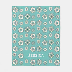Couverture Polaire Style géométrique Turquoise Floral Mandala personn