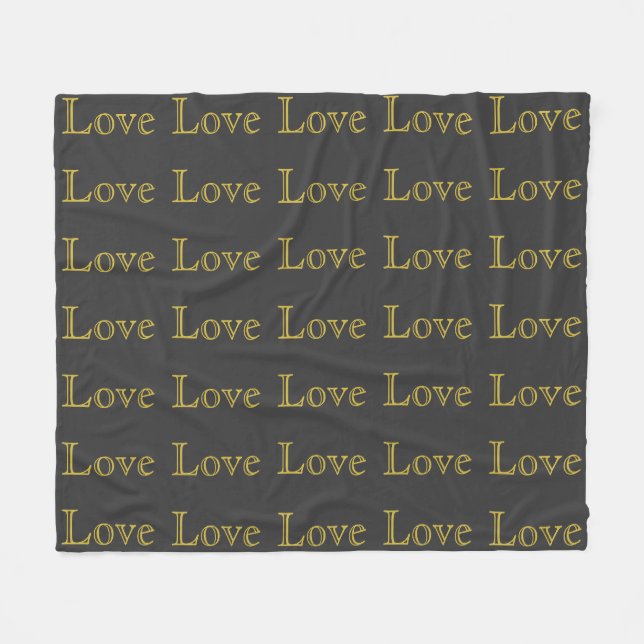 Couverture Polaire Style Gold Grey Classic Love Mariage (Devant (Horizontal))